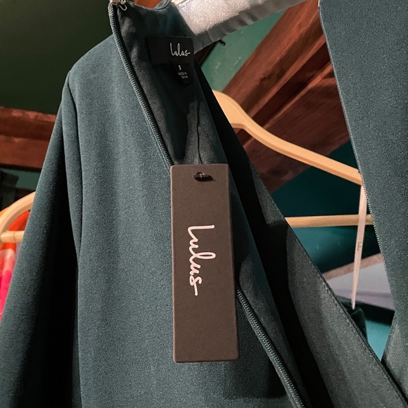 Lulus Utterly Chic Emerald Green Long Sleeve Wide-Leg Jumpsuit - Picture 6 of 11